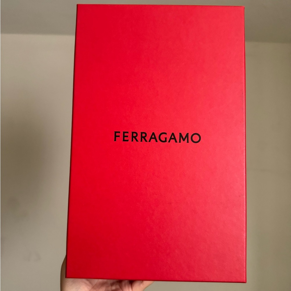 Authentic Salvatore Ferragamo Empty Red Shoe Storage Box, Booklet, & Tissue